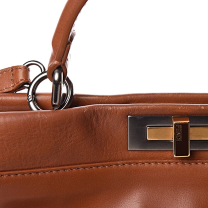 Fendi Vitello Suede Medium Peekaboo Iconic Satchel Cuoio Rame Moro 19 of 22