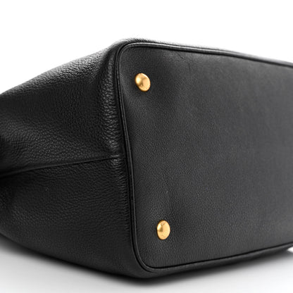 Prada Vitello Daino Tote Black 10 of 11