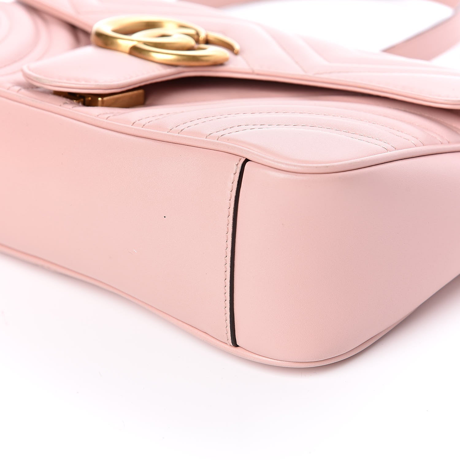 Gucci Calfskin Matelasse Small GG Marmont Shoulder Bag Perfect Pink 13 of 15