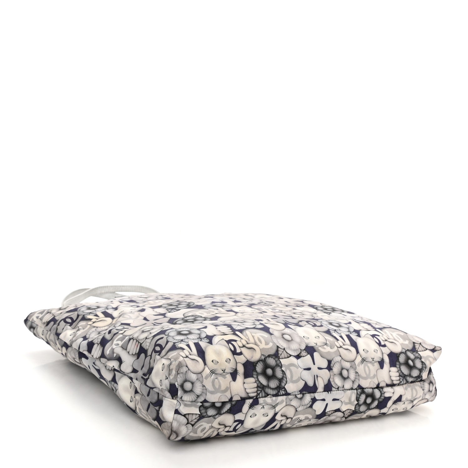 Chanel Nylon Cat Emoticon Tote Navy Silver 3 of 9