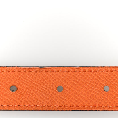 Hermes Swift Epsom 24mm H Belt 75 30 Black Orange 4 of 8