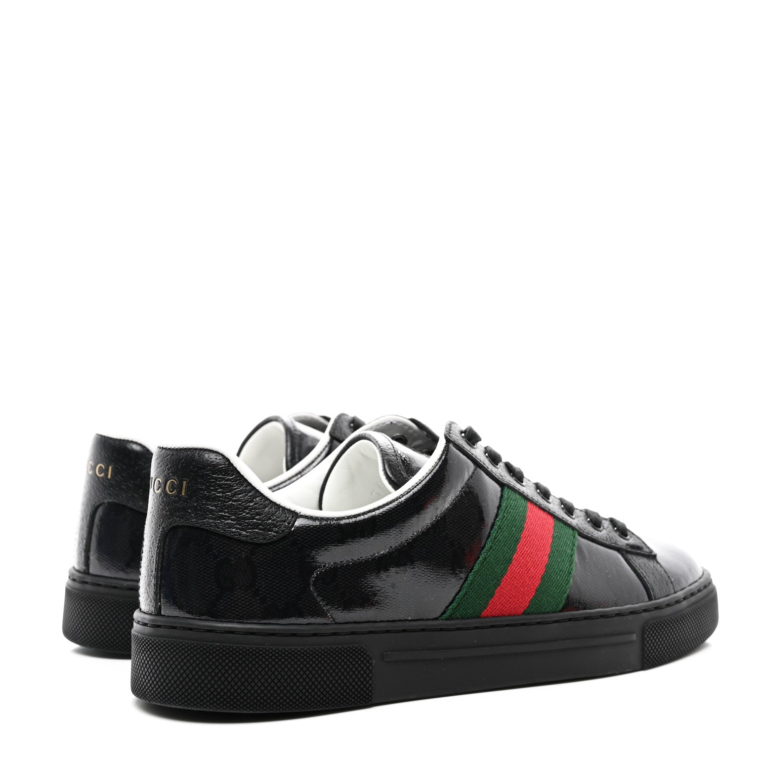 Gucci Crystal GG Monogram Web Womens New Ace Sneakers 37 Black 4 of 9