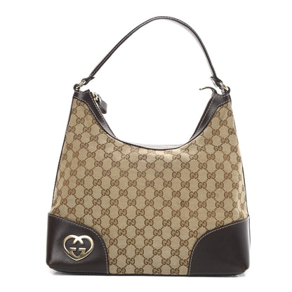 Gucci Monogram Medium Lovely Heart Hobo Brown 1 of 14