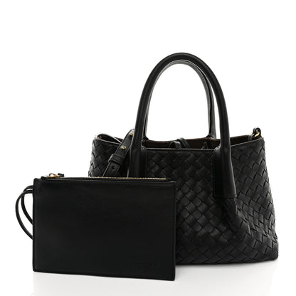 Bottega Veneta Calfskin Intrecciato Small Pinacoteca Tote Black Fondant 3 of 10
