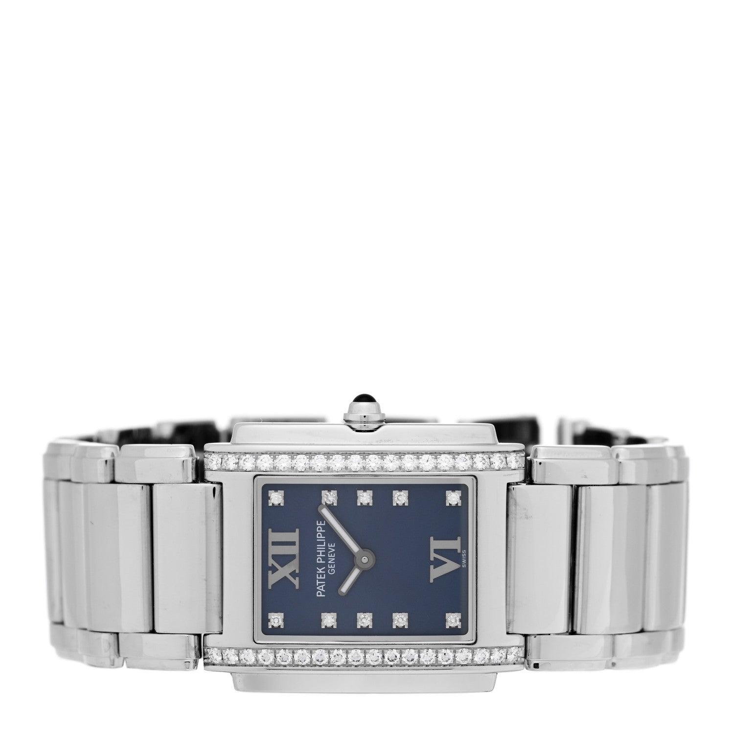 Patek Philippe Stainless Steel Diamond 25mm Twenty-4 Quartz Watch Blue 4910/10A-012 2 of 4