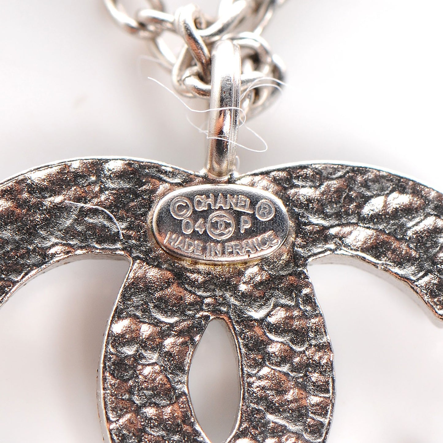 Enamel CC Necklace Black Silver