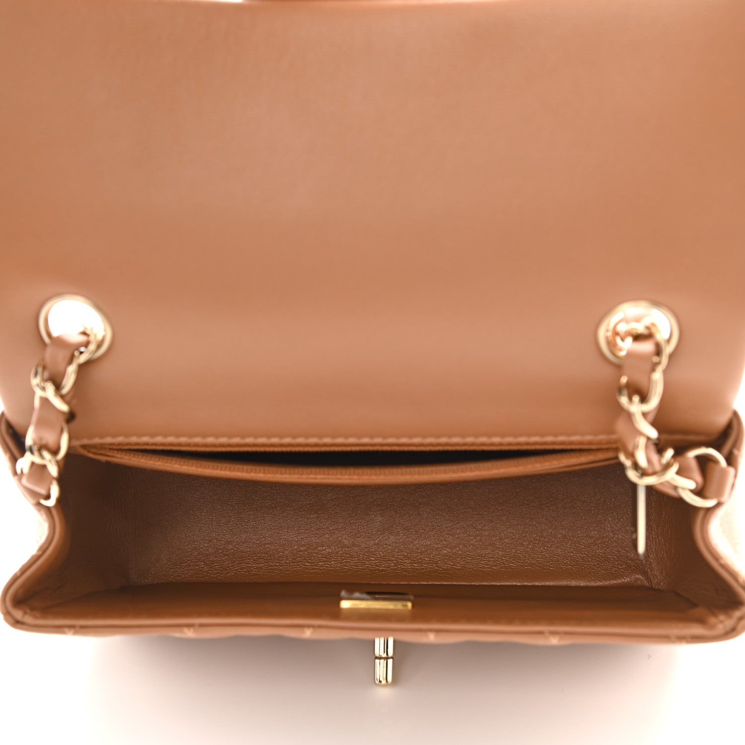 Chanel Lambskin Quilted Mini Rectangular Flap Brown 5 of 8