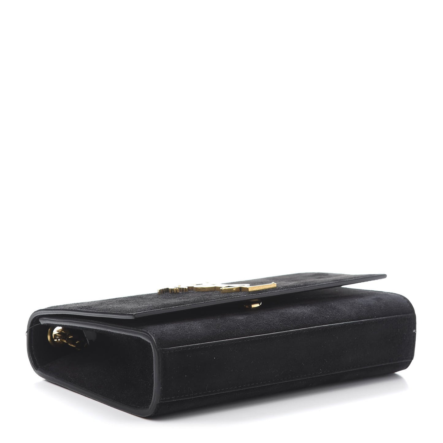 Suede Small Classic Monogram Palm Tree Kate Satchel Black