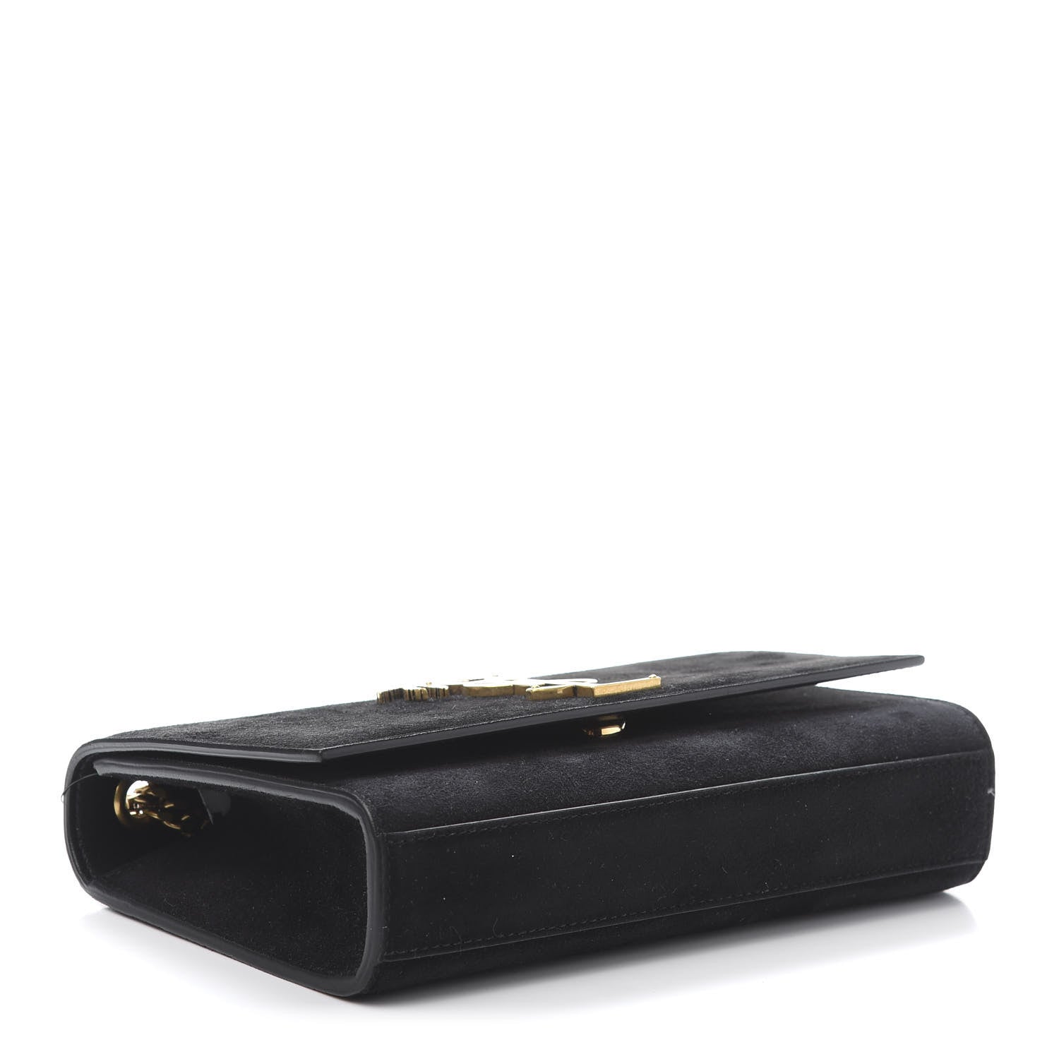 Saint Laurent Suede Small Classic Monogram Palm Tree Kate Satchel Black 4 of 10