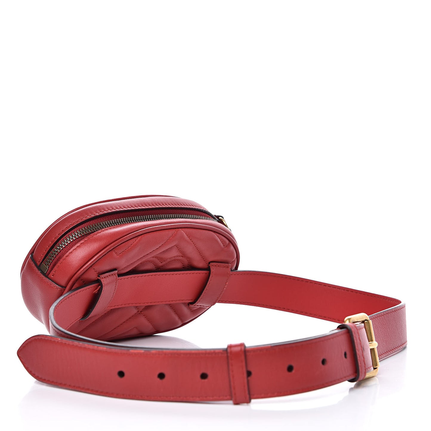 Calfskin Matelasse GG Marmont Belt Bag 95 38 Hibiscus Red
