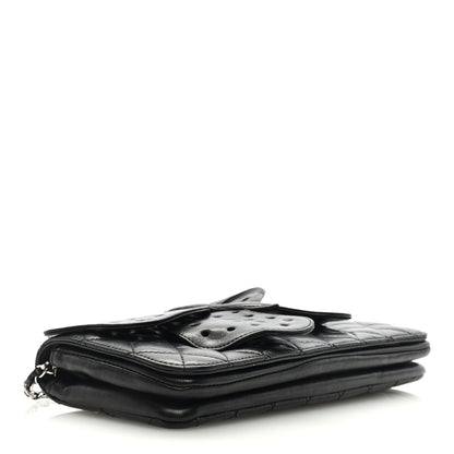 Chanel Lambskin Quilted Butterfly Clutch With Chain Black 4 of 9