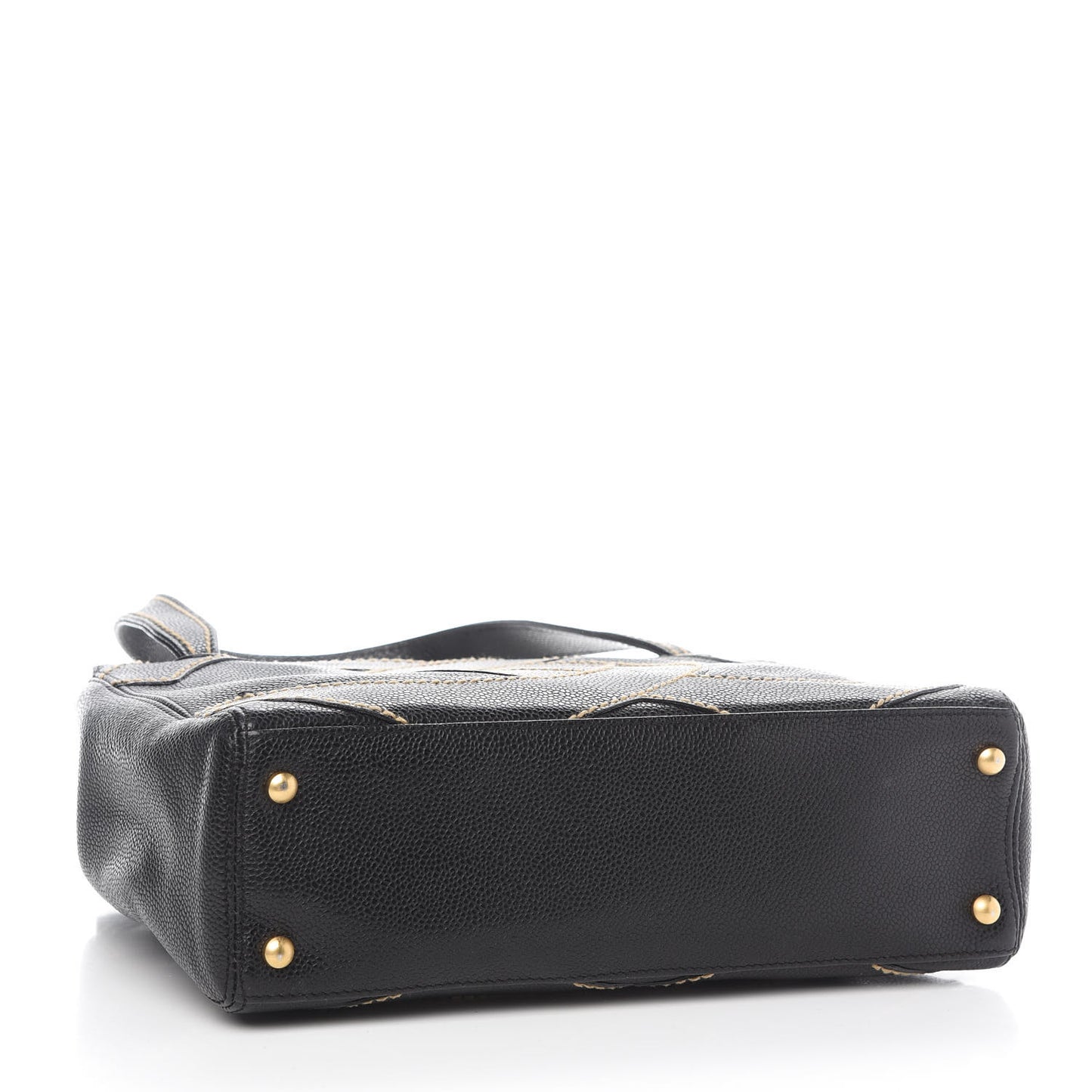 Caviar CC Stitched Small Tote Black