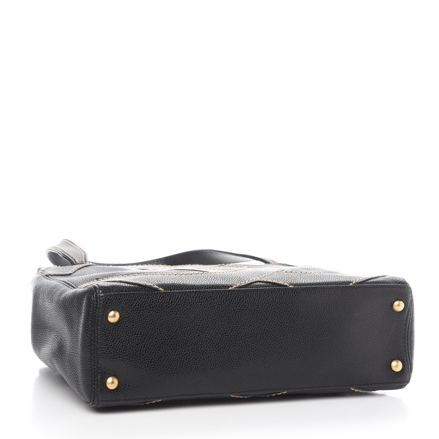 Chanel Caviar CC Stitched Small Tote Black 4 of 10