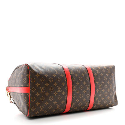 Louis Vuitton Calfskin Monogram Keepall Bandouliere 50 Coquelicot 3 of 11