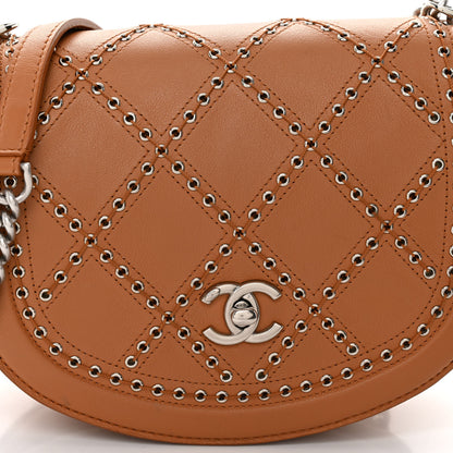 Chanel Calfskin Coco Eyelets Small Flap Bag Camel 8 of 10