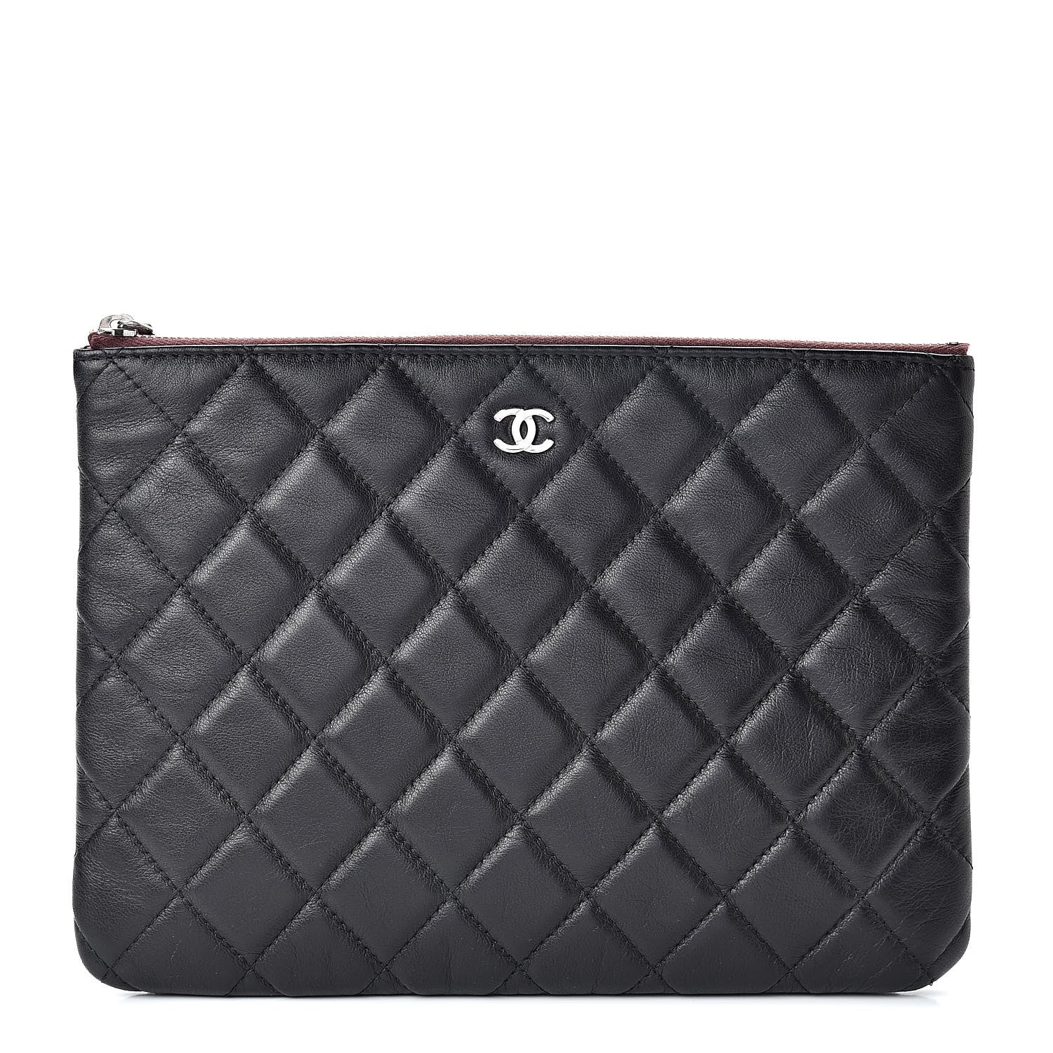 Chanel Lambskin Quilted Medium Cosmetic Case Black 1 of 8