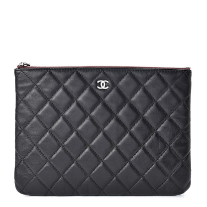 Chanel Lambskin Quilted Medium Cosmetic Case Black 1 of 8