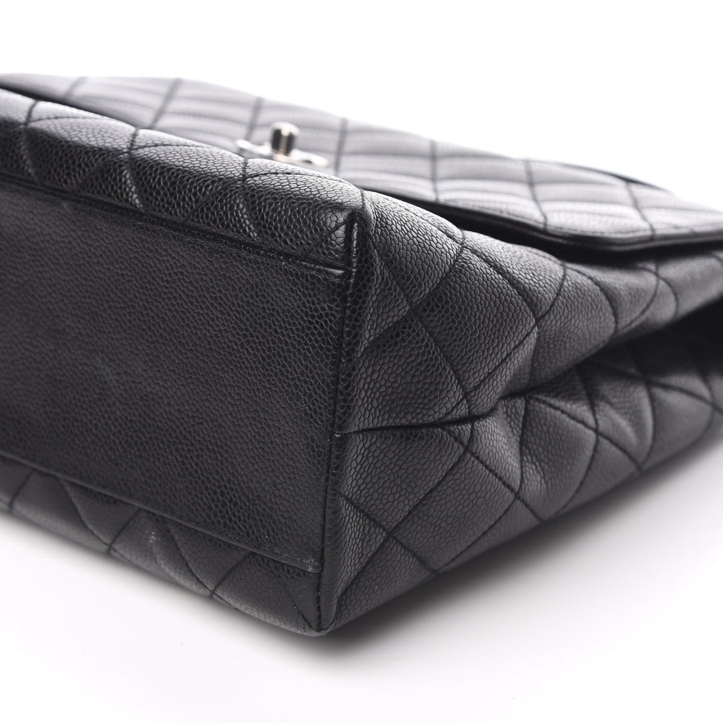 Caviar Quilted Jumbo Kelly Flap Black