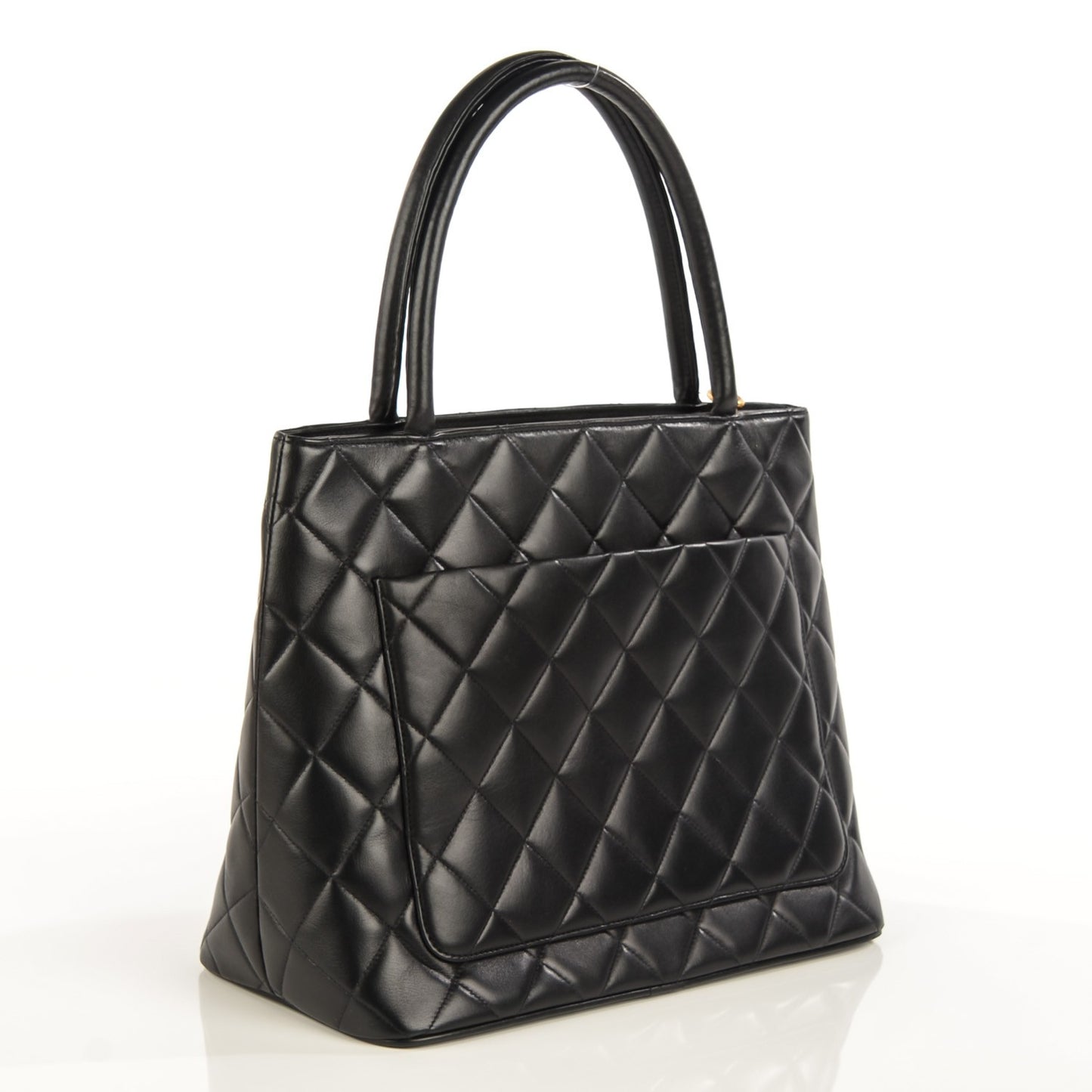 Lambskin Quilted Medallion Tote Black