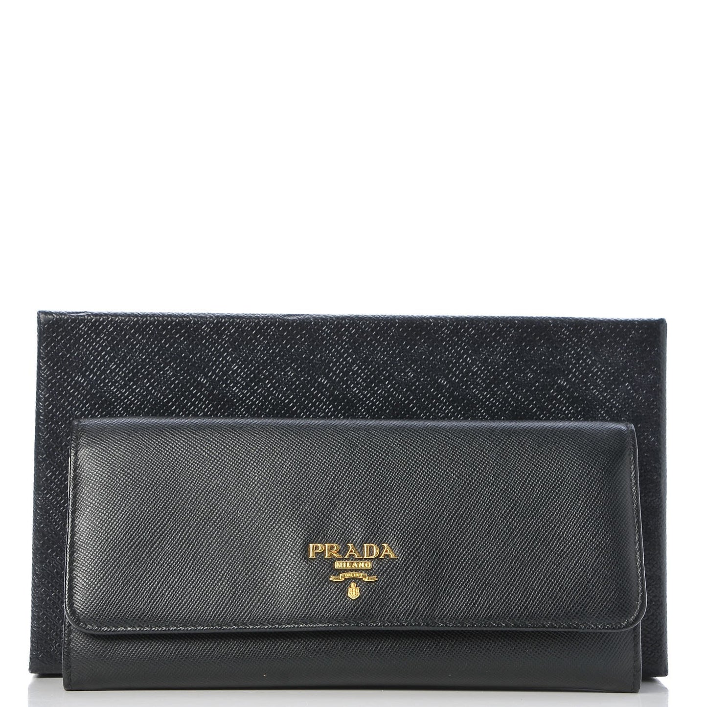Saffiano Multicolor Continental Flap Wallet Black Peonia