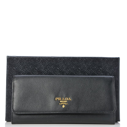 Prada Saffiano Multicolor Continental Flap Wallet Black Peonia 7 of 7