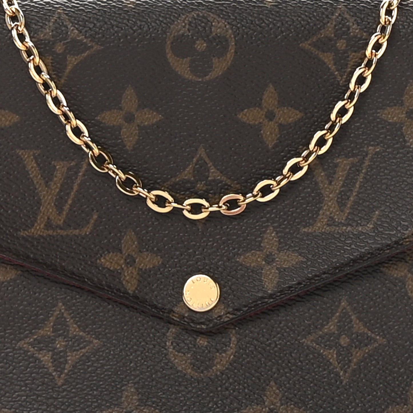 Monogram Pochette Felicie Chain Wallet Fuchsia
