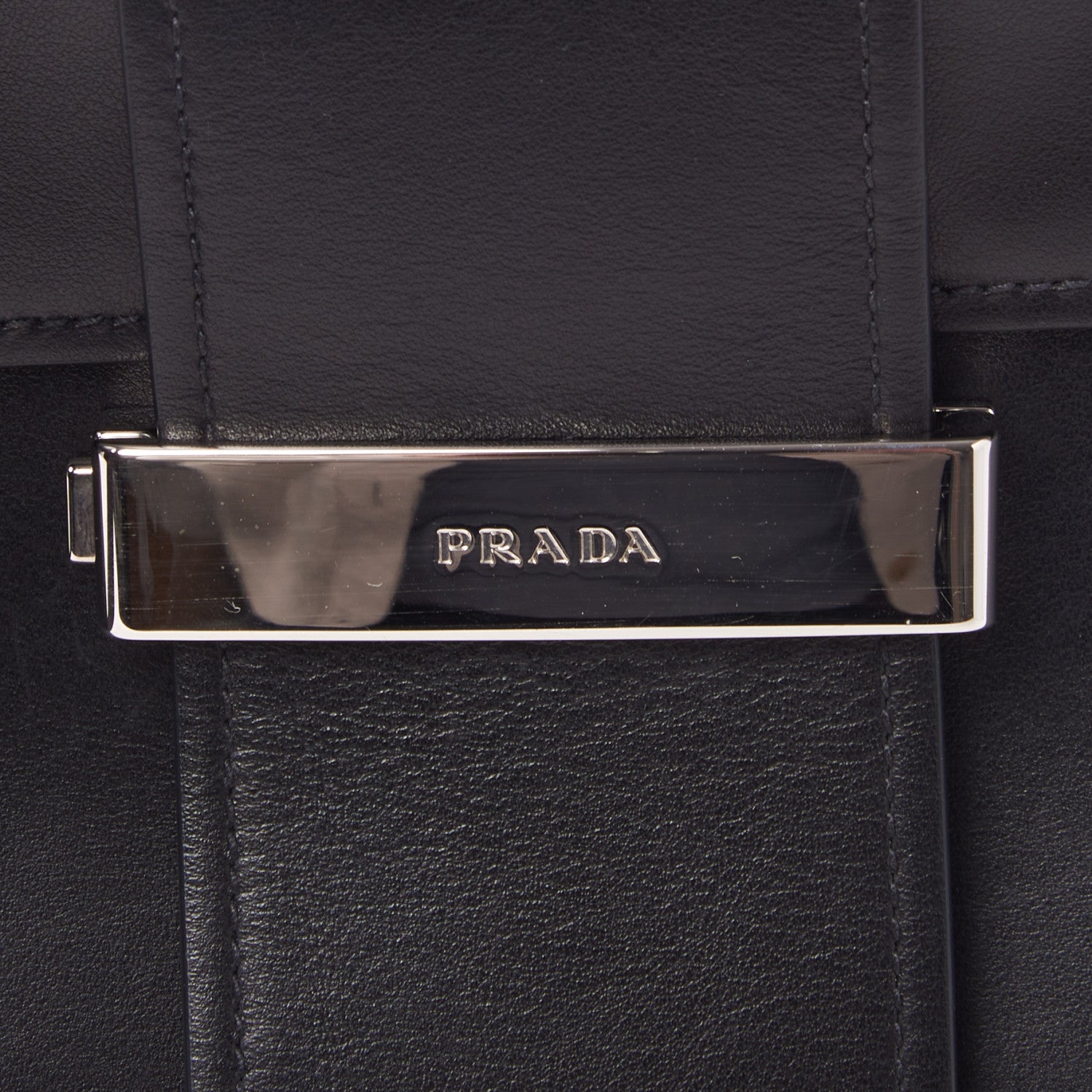 Prada City Calf Ribbon Shoulder Bag Black 6 of 8