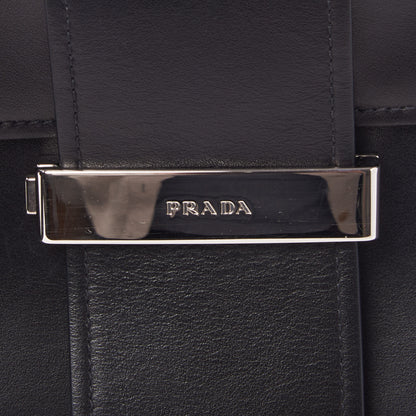 Prada City Calf Ribbon Shoulder Bag Black 6 of 8