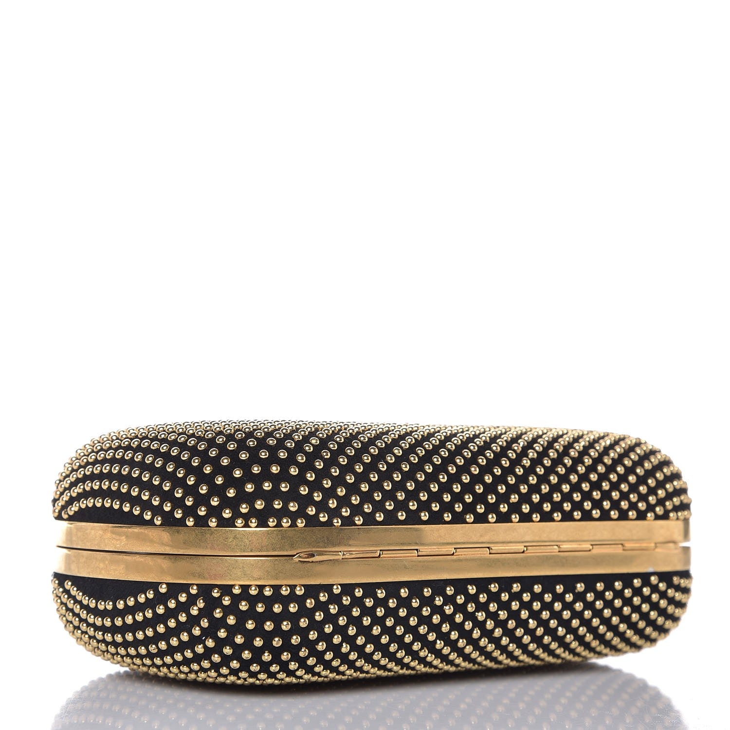 Alexander McQueen Suede Studded Skull Box Clutch Black 4 of 9