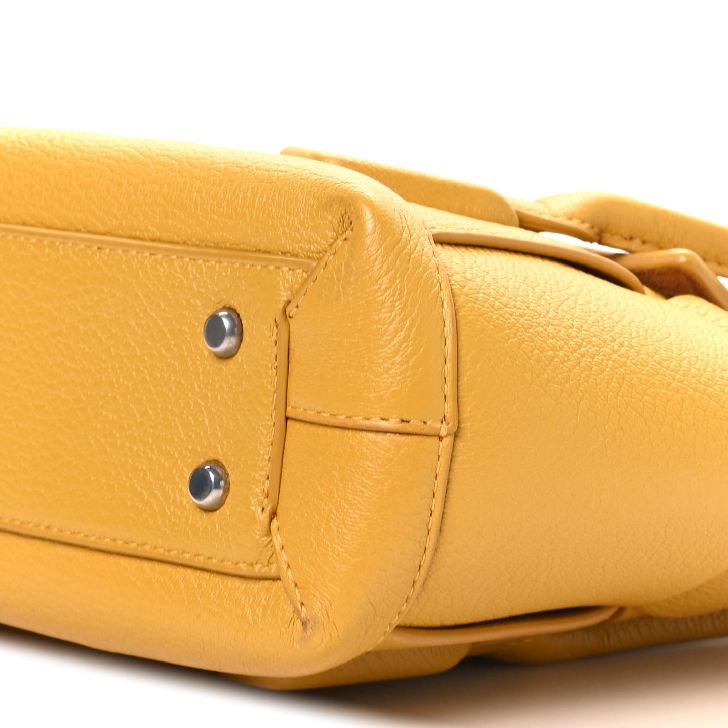 Grained Calfskin Maxi Intrecciato Medium Arco Mustard Yellow