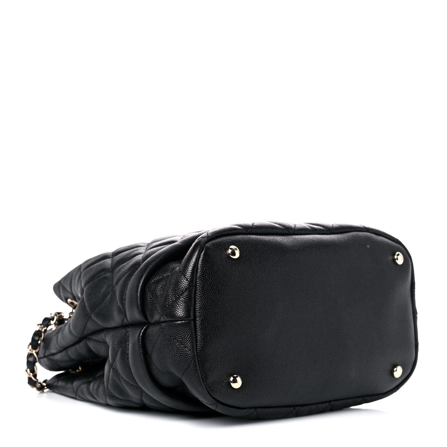 Chanel Caviar Quilted Large Rolled Up Bucket Drawstring Bag Black 4 of 12