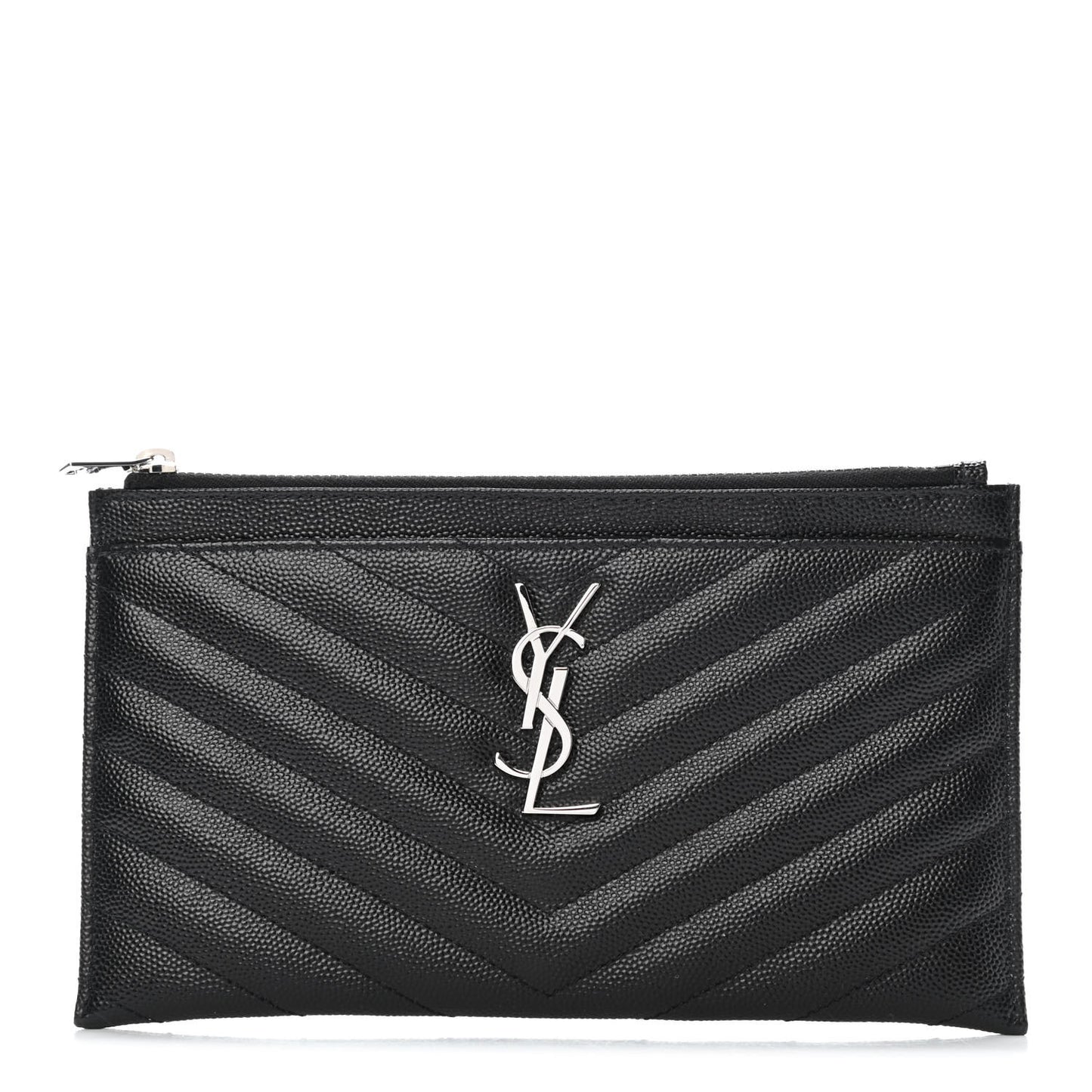 Grain De Poudre Chevron Monogram Bill Pouch Black