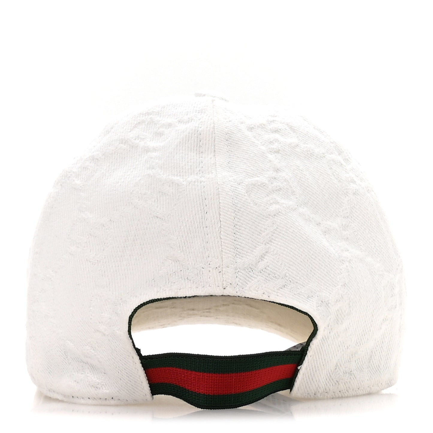 Cotton Monogram Web Baseball Hat L White