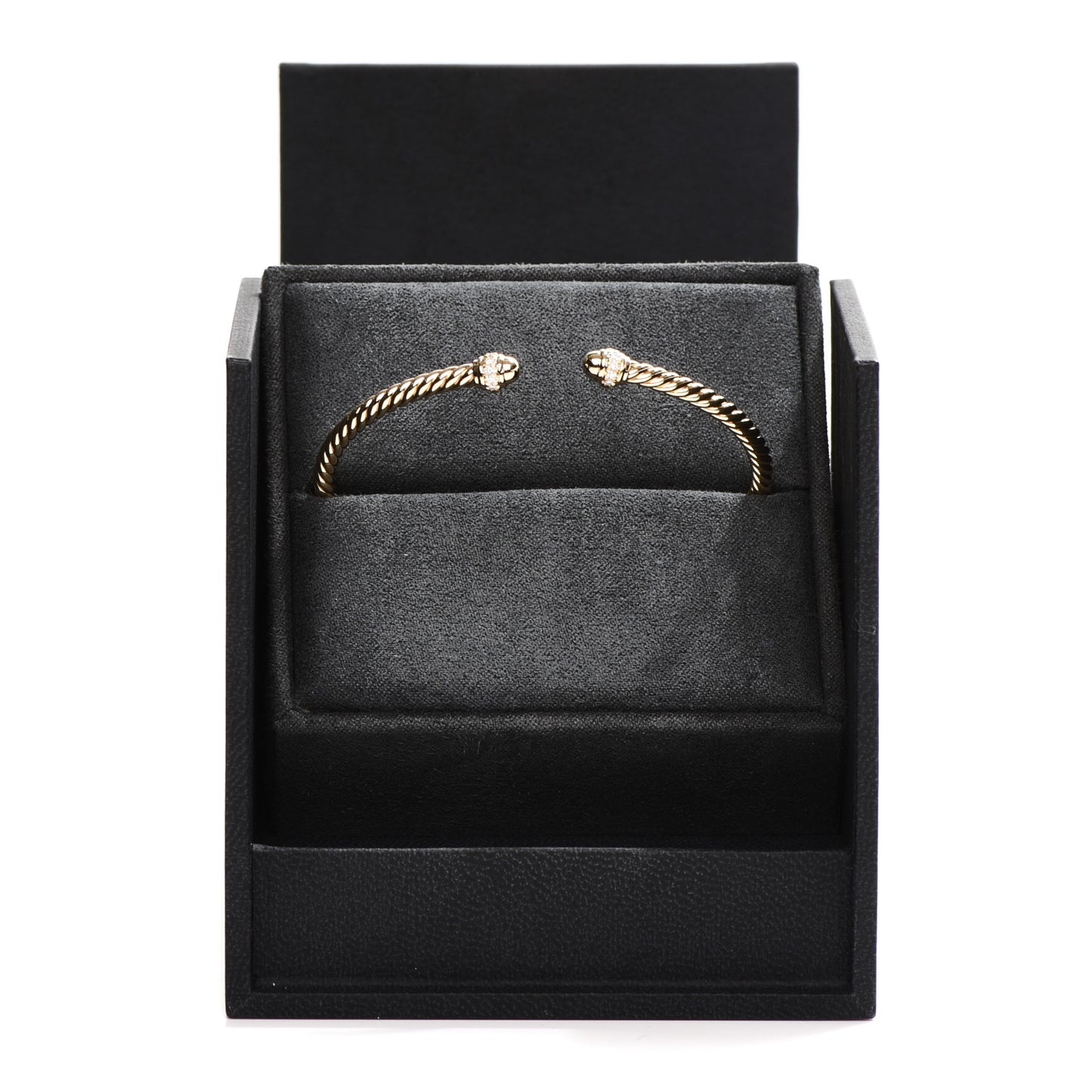18K Yellow Gold Diamond 3mm Cablespira Bracelet