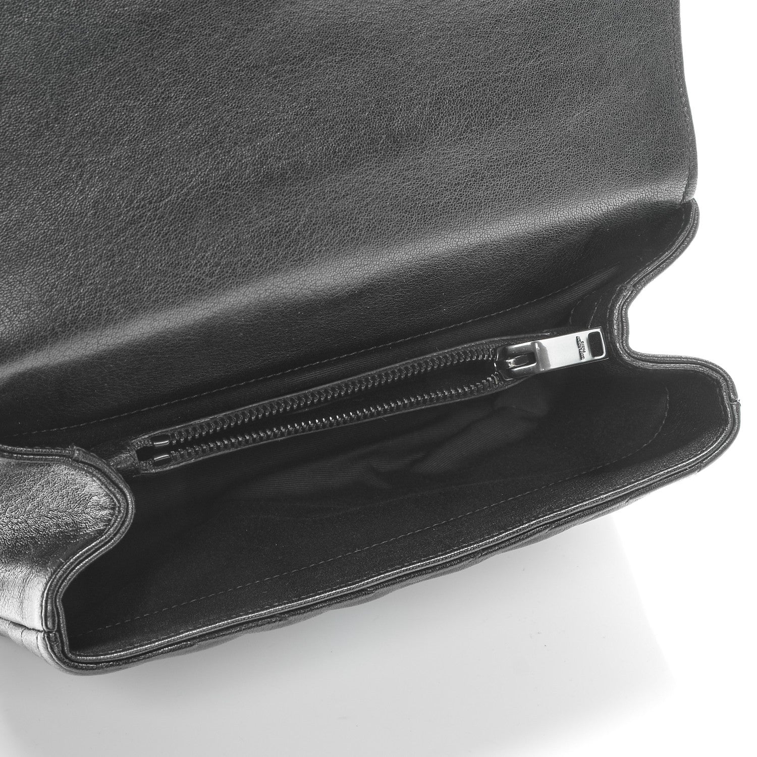 Saint Laurent Sheepskin Matelasse Chevron Monogram Medium College Bag Black 6 of 8