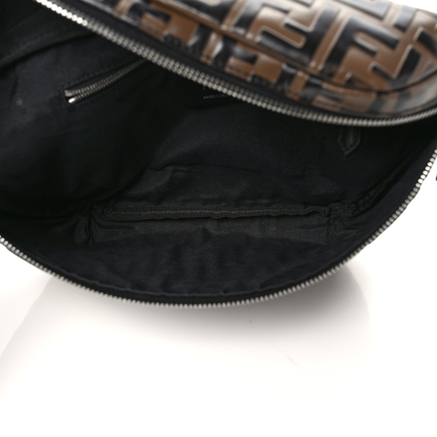 Fendi Vitello Century Bi-Color FF 1974 Embossed Belt Bag Maya Black 5 of 9