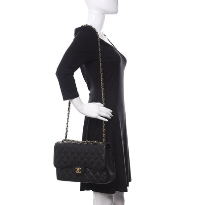 Chanel Caviar Quilted Jumbo Double Flap Black 2 of 10