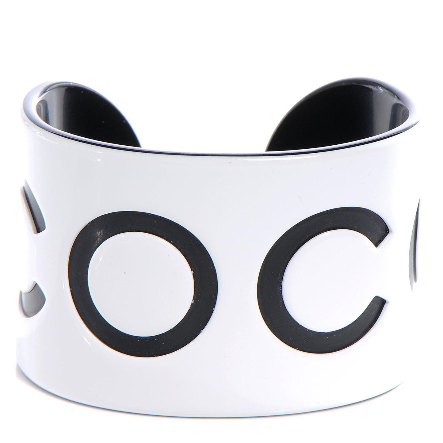 Resin Coco Wide Cuff Black White