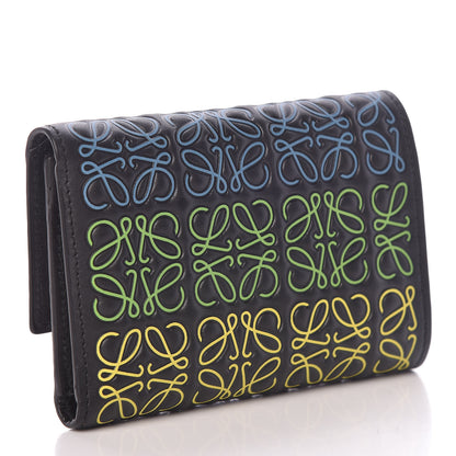 Loewe Calfskin Embossed Repeat Small Vertical Wallet Black Multicolor 3 of 8