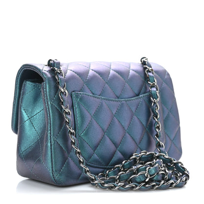 Chanel Iridescent Lambskin Quilted Mini Rectangular Flap Turquoise 3 of 11