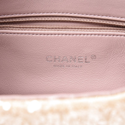 Chanel Sequin Mini Waterfall Flap Pink Blue Yellow 5 of 9