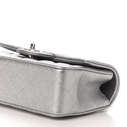 Chanel Metallic Caviar Quilted Mini Top Handle Rectangular Flap Silver 9 of 10