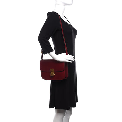Celine Box Calfskin Medium Classic Box Flap Bag Burgundy 2 of 12