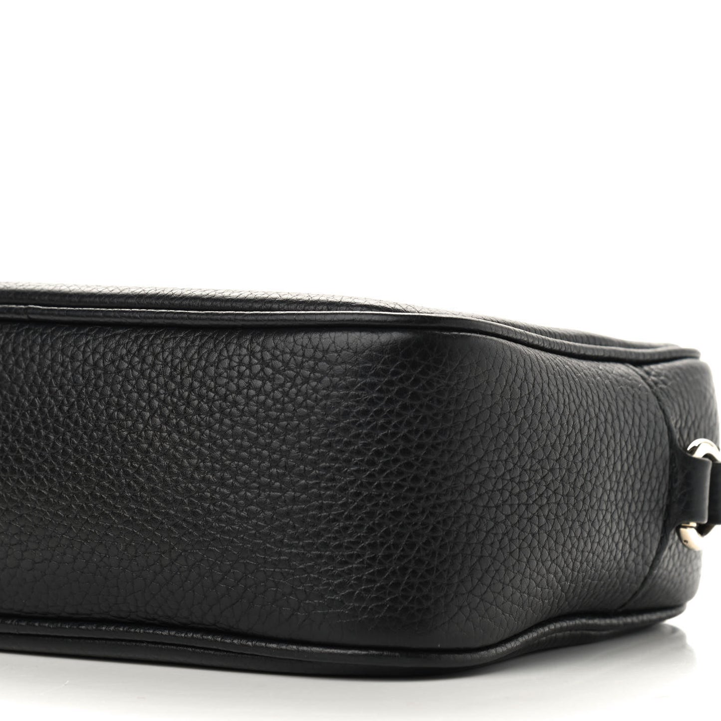 Pebbled Calfskin Small Soho Disco Bag Black