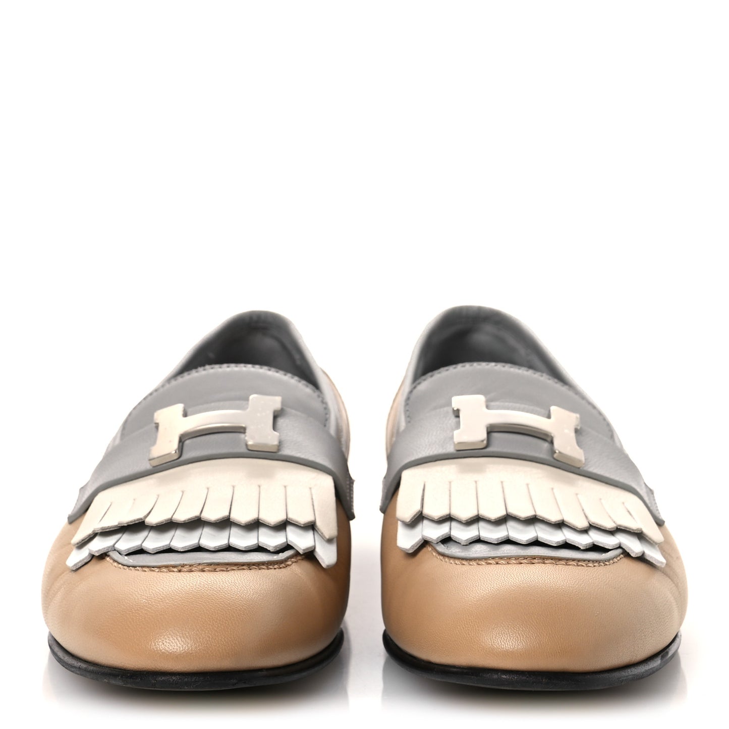 Goatskin Womens Royal Loafers 40 Beige Albinos
