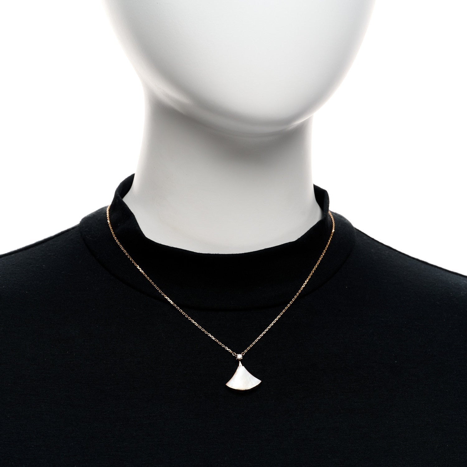 Bulgari 18K Rose Gold Diamond Mother of Pearl Divas' Dream Pendant Necklace 2 of 6