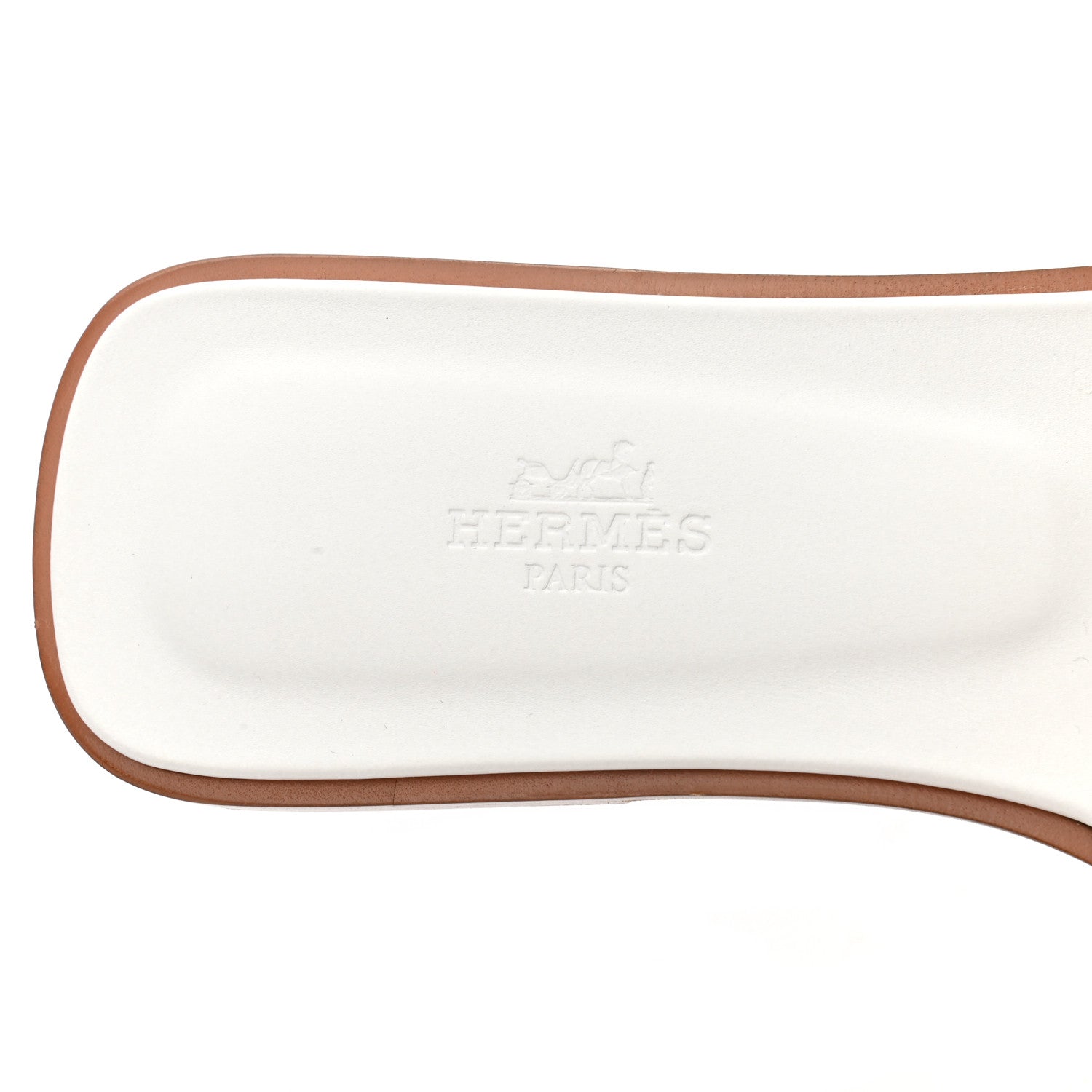 Hermes Box Calfskin Oran Sandals 38.5 White 7 of 8