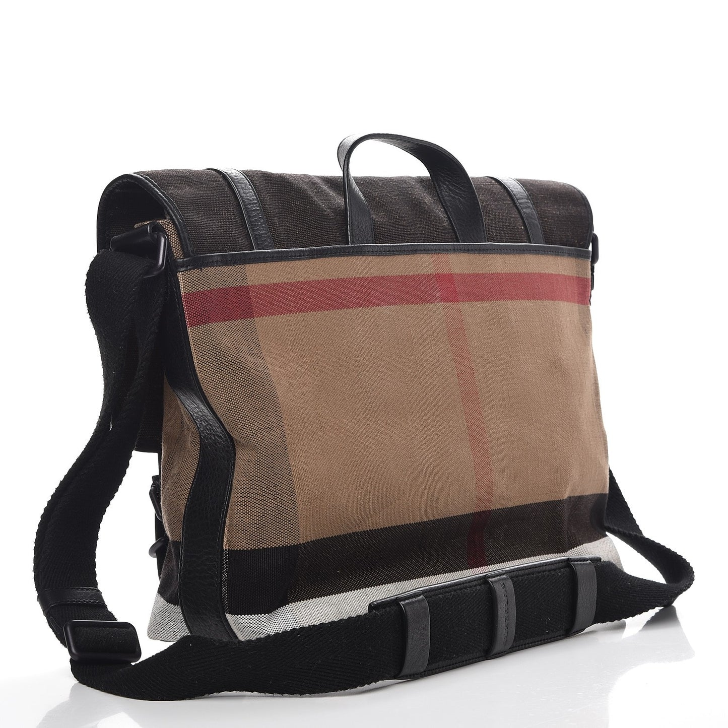 Brit Canvas Mega Check Grainy Calfskin Messenger Bag