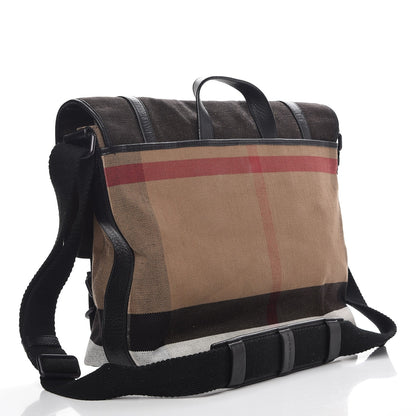 Burberry Brit Canvas Mega Check Grainy Calfskin Messenger Bag 3 of 8