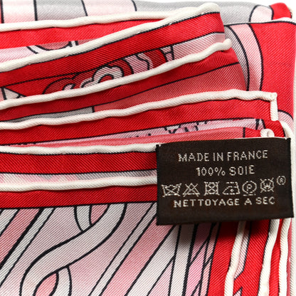 Hermes Silk Washington Carriage Scarf 140 Rouge Grenadine Rose Pale 3 of 6